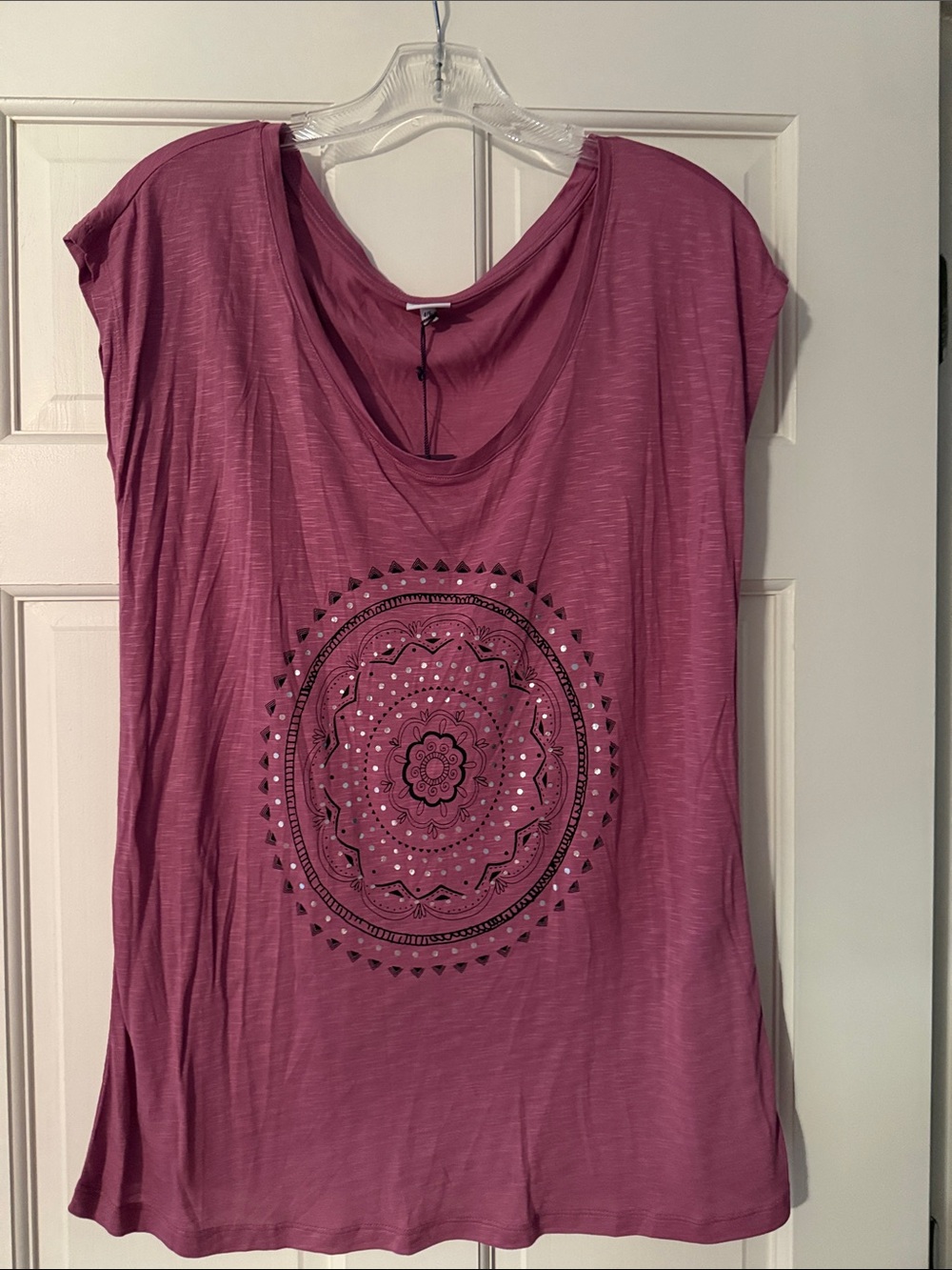 Lascana Women’s Rose Pink Scoop Neck Top with Mandala Print size 4/6
